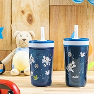 Conjunto de Copos Disney Mickey Mouse Zak Designs - Canudos Antivazamento com Tampa Segura - imagem 3