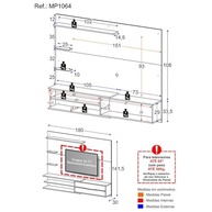 Painel TV 65" com Porta e Prateleiras Multimóveis MP1064 Rustic/Preto - imagem 4