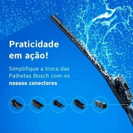 Par de Palhetas Limpador Parabrisa Bosch Aerofit Multiclip BMW 320i (2016-2024) - imagem 3