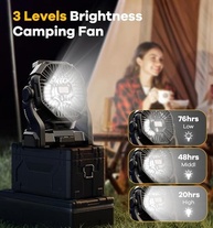 Ventilador de Acampamento com Lanterna LED 30000mAh - Recarregável, Portátil e Multifuncional - imagem 5