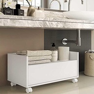 Gabinete Armário de Banheiro 60cm com Rodízios | Multimóveis Branco | Organização Moderna e Prática - imagem 3