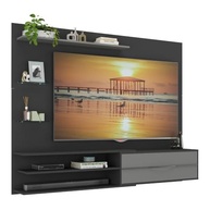 Painel para TV até 65" com 1 Porta e Prateleiras Multimóveis MP1064 - Design Moderno em Preto Grafite - imagem 4