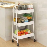 Carrinho Organizador Multiuso 3 Andares com Rodinhas - Metal Resistente Branco GH209 - imagem 4