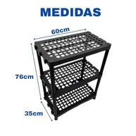 Estante Plástica Multiuso 3 Prateleiras Reforçada - Organize com Estilo e Durabilidade - imagem 3