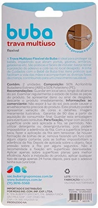Trava Multiuso Flexível Buba Branca - Segurança Inteligente para Gavetas e Armários - imagem 3