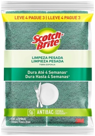 Scotch-Brite 3M Esponja Multiuso Leve 4 Pague 3 - Limpeza Poderosa e Duradoura - imagem 1