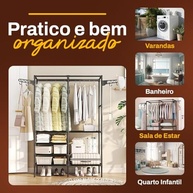 Arara Cabideiro Multiuso com Prateleiras - Organize seu Espaço com Estilo e Praticidade - imagem 5
