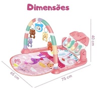Tapete de Atividades Musical com Piano e Arco de Brinquedos Interativos para Bebê Rosa - Estimulação Sensorial e Diversão - imagem 4