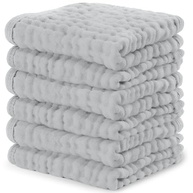 Comfy Cubs - Pacote com 6 Toalhas de Musselina Premium para Bebês | 6 Camadas de Algodão Macio e Absorvente - imagem 2