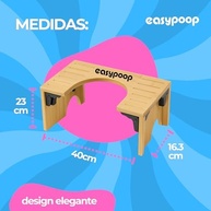 Banquinho de Cócoras Dobrável EASYPOOP em Madeira Natural - Apoio Sanitário Antiderrapante para Saúde Intestinal - imagem 3