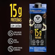 3 Corações Bebida Láctea Cappuccino Power Whey Cookies n'Cream 15g de Proteína com Cafeína 250ml - 12 unidades - imagem 3