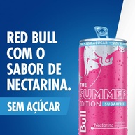 Pack de 24 latas Red Bull Energético, Summer Edition, Nectarina, Sem Açúcar, 250ml - imagem 2