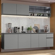 Armário de Cozinha Suspenso 240cm Cinza Nice Madesa - Design Moderno e Funcional - imagem 2