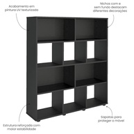 Estante Organizadora com 10 Nichos BOOK em Preto - Design Moderno e Versátil para Qualquer Ambiente - imagem 5