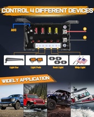 Painel de 4 Interruptores Sem Fio Niking Auto: Controle Total e Organização para seu Veículo Off-Road - imagem 5