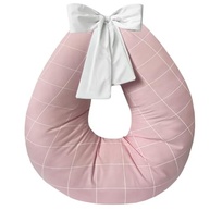 Kit Baby Premium com Almofada de Amamentação, Ninho Redutor e Trocador Portátil Estampado Xadrez Rosa - imagem 3