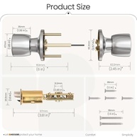 Maçaneta de Porta HOSOM Níquel Acetinado: Elegância e Segurança para seu Lar - imagem 3