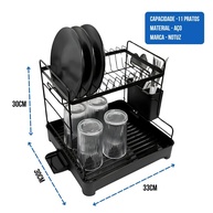 Escorredor de Louça com Drenagem Automática 2 Níveis e Porta Talheres - Praticidade e Organização na Cozinha - imagem 3