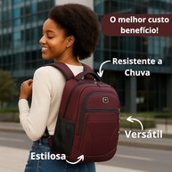 Mochila Masculina Feminina Para Notebook Executiva Impermeável Reforçada Cabo USB Trabalho Escola Viagens Presente - imagem 3
