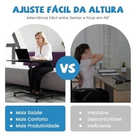 Mesa de Apoio Lateral Móvel Ajustável para Sofá e Notebook - Design Moderno com Rodas 360° - imagem 4