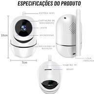 Câmera IP Wi-Fi 360° 1080p com Visão Noturna, Detecção de Movimento e Controle por App - imagem 3