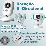 Babá Eletrônica Inteligente com Câmera HD 1080P, Visão Noturna 10M, Áudio Bidirecional e Controle de Temperatura - imagem 4