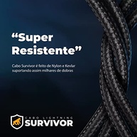 Cabo Gshield Survivor Nylon Balístico 1.5M: Carregamento Rápido e Durabilidade Extrema para iPhone e iPad - imagem 5