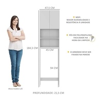 Armário para Banheiro Sobre o Vaso Sanitário com 2 Portas | Multimóveis Branco | Organização Inteligente - imagem 3