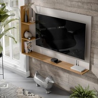 Painel para TV 50" Berlim - Nicho Moderno com Prateleiras OffWhite/Nature - imagem 5