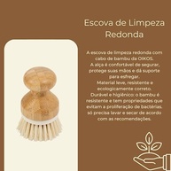 Oikos - Escova de Limpeza Redonda com Cabo Longo de Bambu | Ecológica, Durável e Versátil - imagem 5