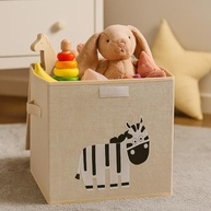 Caixa Organizadora Infantil com Tampa em Linho - Design Animal Box da Oky's (Zebra) - imagem 2