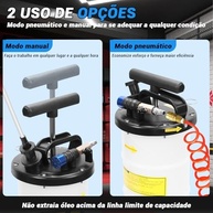Bomba Extratora de Óleo 6.5L Manual e Pneumática para Automotivo - imagem 4
