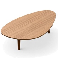 Mesa de Centro Orgânica com Pés Palito em Madeira 90x52cm - Design Natural e Moderno - imagem 2