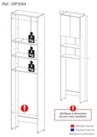 Armário para Banheiro Sobre o Vaso Sanitário com 2 Portas | Multimóveis Branco | Organização Inteligente - imagem 5