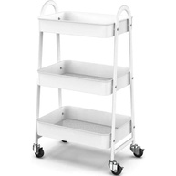 Carrinho Organizador Multiuso 3 Andares com Rodinhas - Metal Resistente Branco GH209 - imagem 1