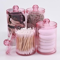 Dispensadores de Acrílico Qtip - Pacote com 4 Unidades | Organizador de Banheiro e Penteadeira - imagem 5