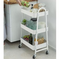 Carrinho Organizador Multiuso 3 Andares com Rodinhas - Metal Resistente Branco GH209 - imagem 5