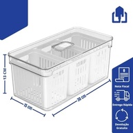 Organizador de Geladeira Clear Fresh com Cesto Triplo 5L - Design Transparente e Moderno - imagem 4