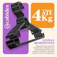 Cabides Antideslizantes Reforçados 50 Unidades - Kit Organizador com Porta Gravata e Gancho para Vestidos - imagem 5