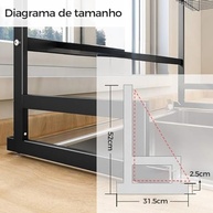 Escorredor de Louça Suspenso 65cm Premium - Organizador de Cozinha com Grande Capacidade - imagem 2