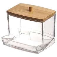 Kit Organizador de Bambu com Tampa – Porta Algodão e Porta Cotonete para Banheiro e Quarto de Bebê - imagem 5