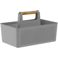 Organizador Multiuso 8L Flow - Com Alça em Bambu e Divisórias | Ideal para Produtos de Limpeza e Itens do Dia a Dia - imagem 2