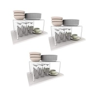 Kit com 3 Prateleiras Organizador de Cozinha em Aço DiCarlo - Design Sofisticado e Funcionalidade - imagem 2