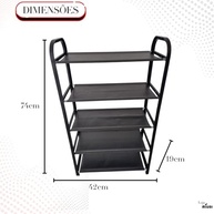 Sapateira Organizadora 5 Andares em Plástico e Metal | Prateleira Multiuso para Sapatos, Livros e Brinquedos (Preto) - imagem 3