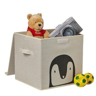Caixa Organizadora Infantil com Tampa em Linho - Design Animal Box da Oky's (Pinguim) - imagem 4