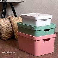Caixa Organizadora Cube M 18L com Tampa - Organize com Estilo e Praticidade - imagem 5