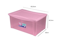 Caixa Organizadora Plástica 65L Rosé - Design Moderno e Resistente - imagem 3