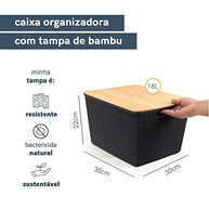 Caixa Organizadora com Tampa de Bambu 18L - Design Moderno e Multiuso - imagem 4