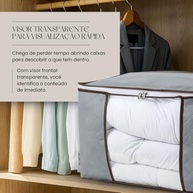 Bolsa Organizadora com Visor Transparente 60x40x35cm - Zíper e Alças Reforçadas - imagem 4