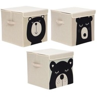 Momis Petit - Kit 3 Caixas Organizadoras Infantil com Estampas de Ursos Teddy, Abu e Bubi - imagem 2